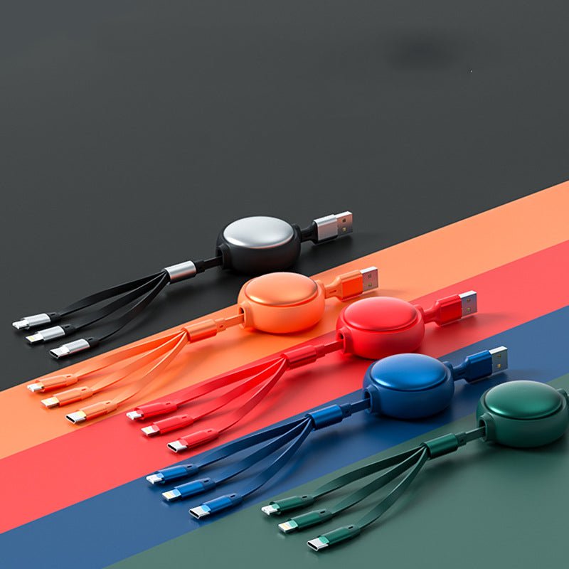 3 in1 usb cable micro usb type c cable 3 in 1 2.4a retractable usb c charging cable