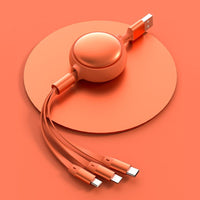 3 in1 usb cable micro usb type c cable 3 in 1 2.4a retractable usb c charging cable