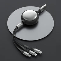 3 in1 usb cable micro usb type c cable 3 in 1 2.4a retractable usb c charging cable