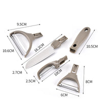 Stainless Steel Cutter Set Three Piece Set Wheat Straw Chopping Board Fruit Knife Peeler Combined Kitchen Tools