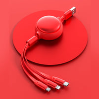 3 in1 usb cable micro usb type c cable 3 in 1 2.4a retractable usb c charging cable